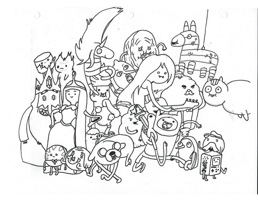Раскраски из мультипликационного сериала время приключений
