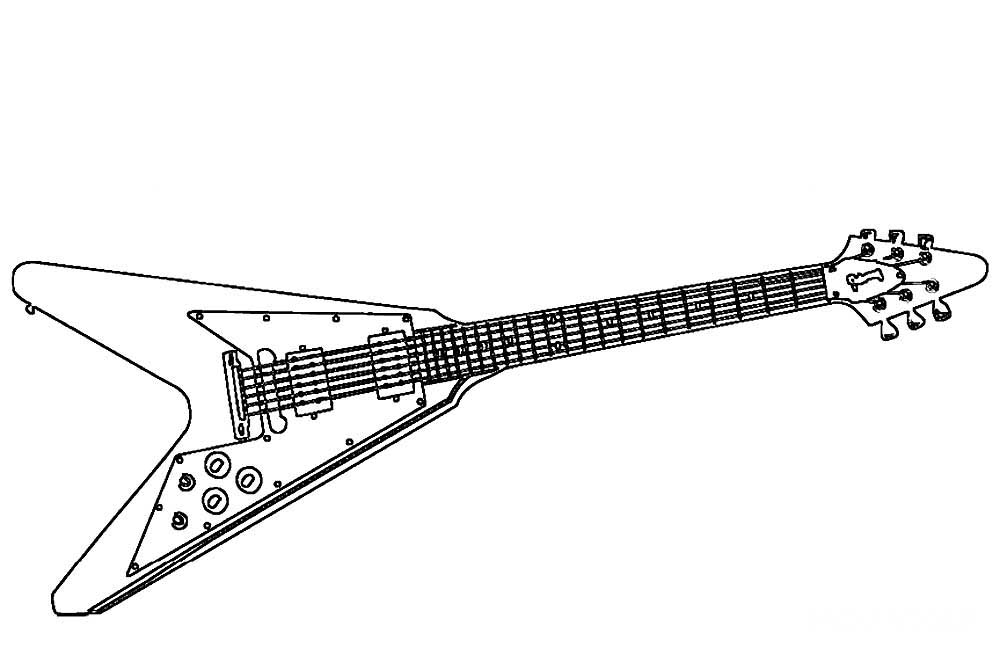 Раскраски со струнными музыкальными инструментами. Гитара