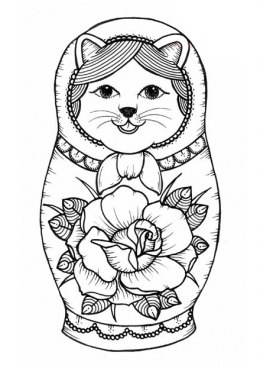 Русское народное творчество в раскрасках. Матрешки