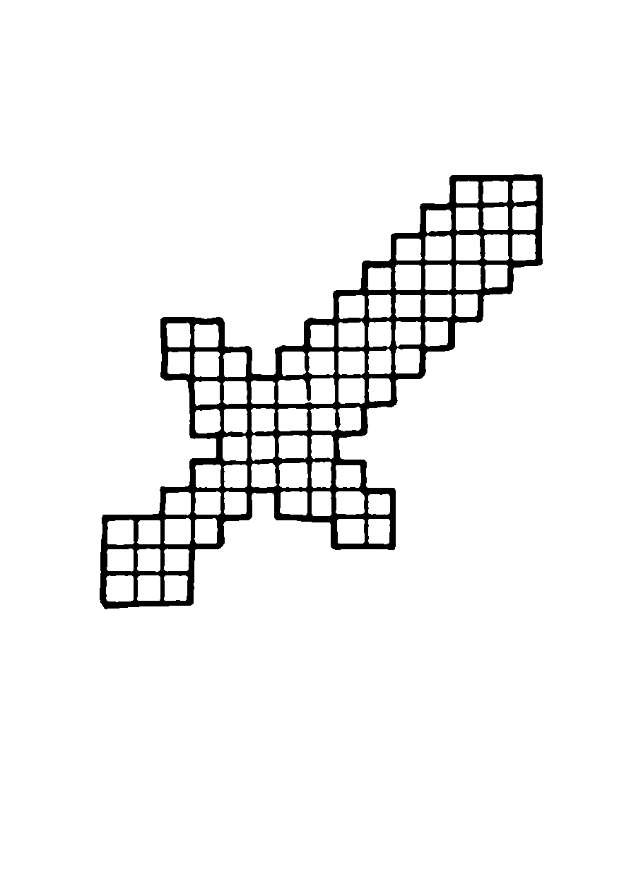 Раскраски с мечем из майнкрафта. Раскраски с героями игры майнкрафт