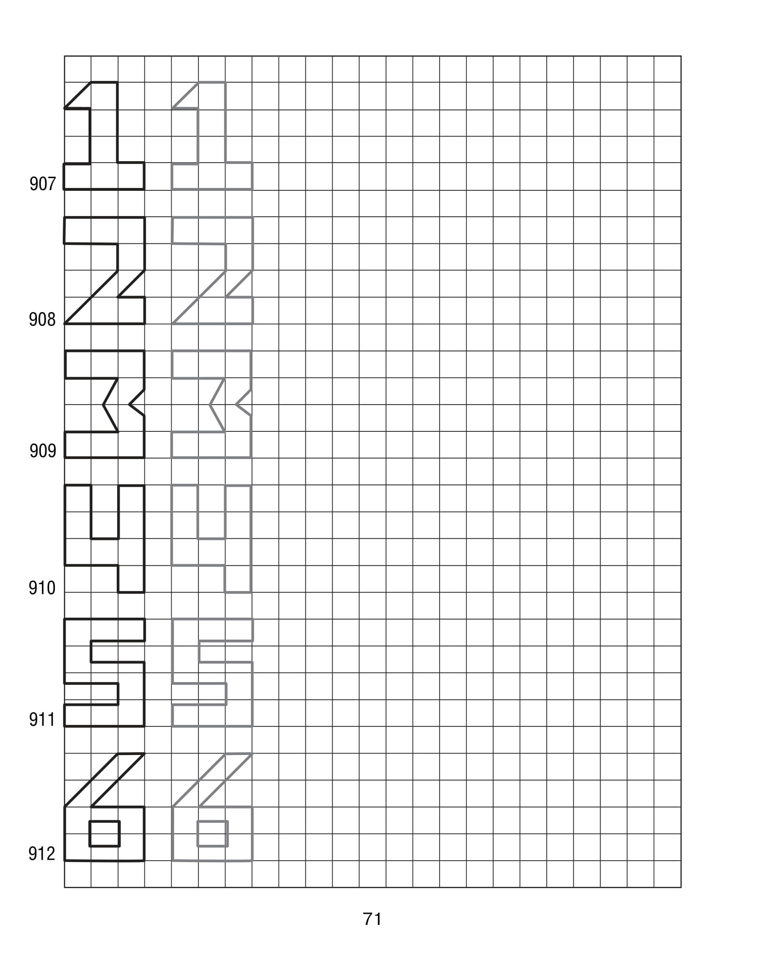 Продолжи узор по клеточкам. Нарисуй по образцу