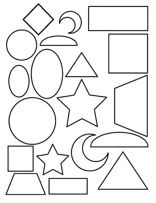 Распечатать раскраски с геометрическими фигурами для детей 
