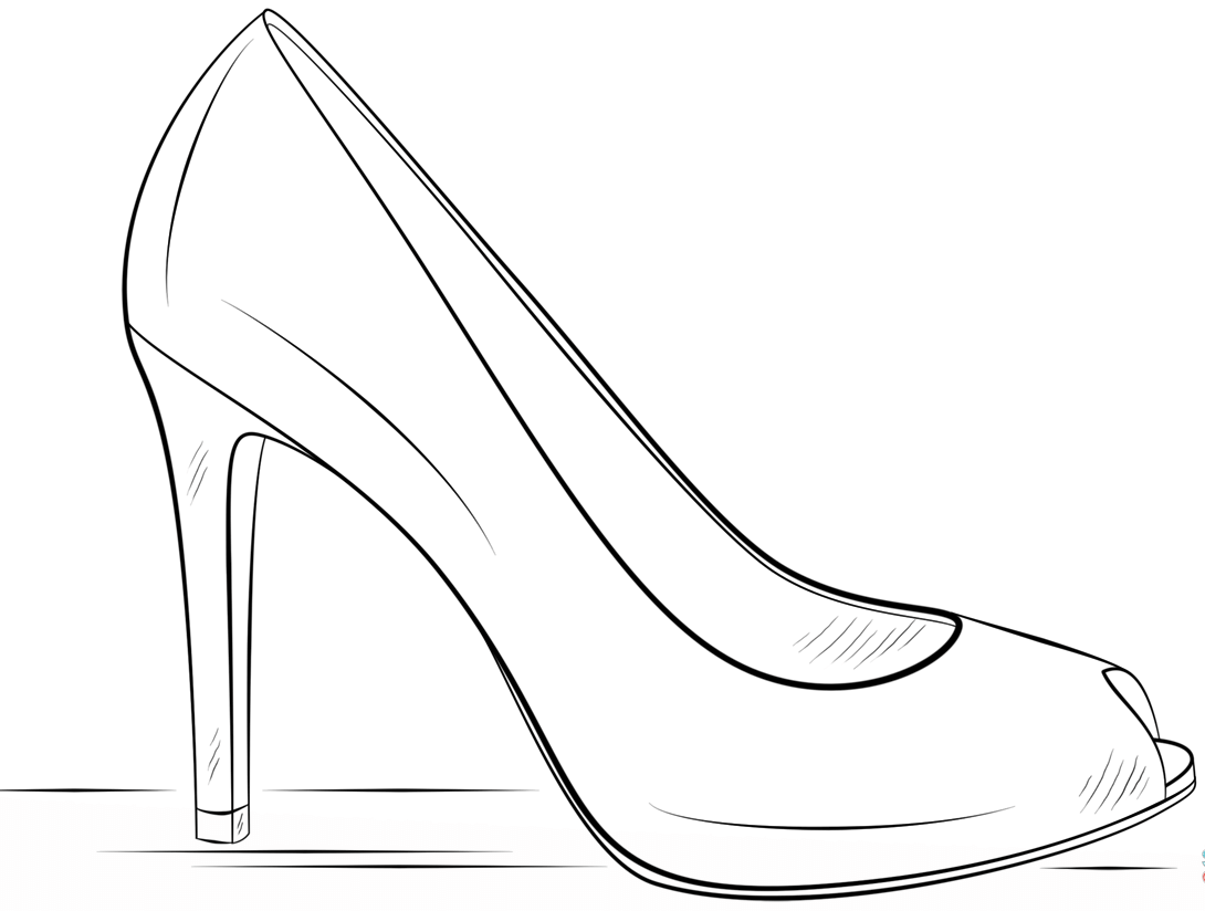 Раскраски с туфлями. Женская обувь
