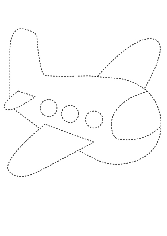 Контур, шаблон и трафарет самолета для вырезания и поделок в детском саду