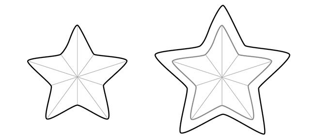 Контуры шаблоны звезды для вырезания аппликации или поделок