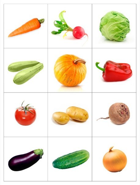 Карточки с фруктами овощами и ягодами для раннего развития