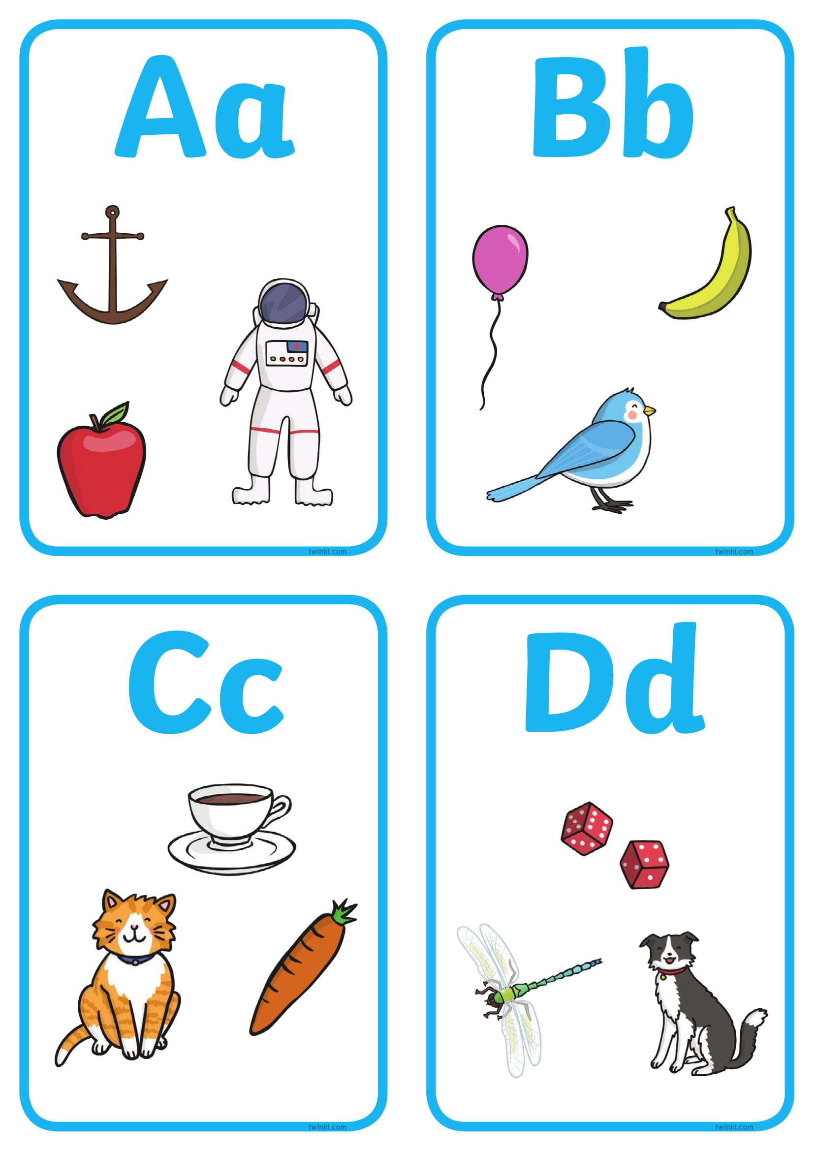 Карточки для изучения английского алфавита