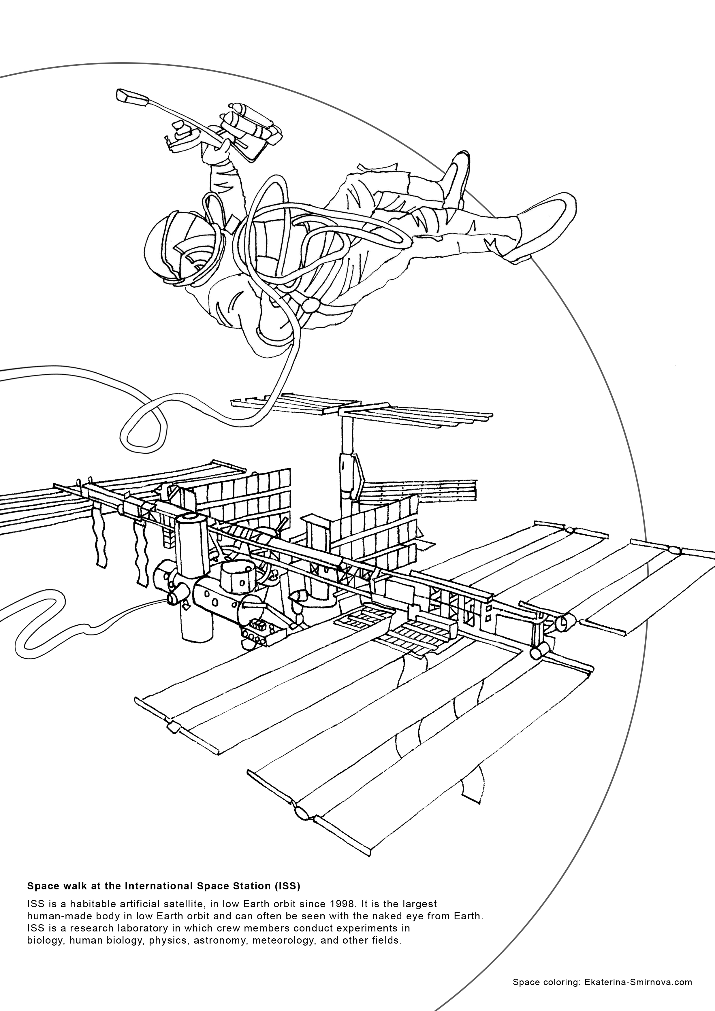 Раскраски с МКС. Международная космическая станция