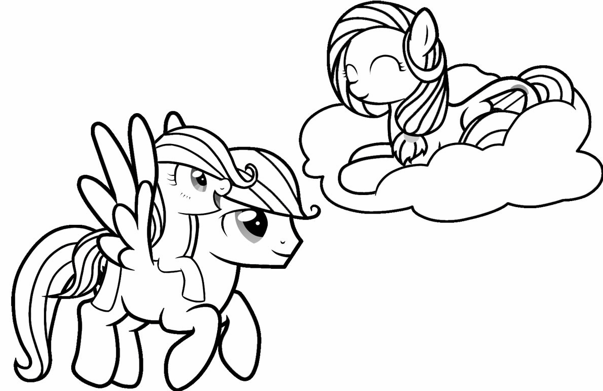 Раскраски с милыми пони единорогами для девочек