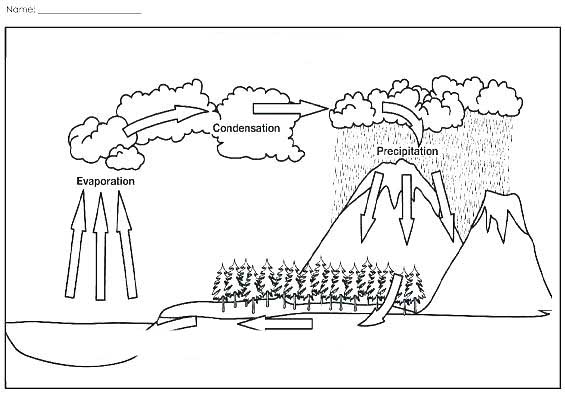 Раскраски со схемами круговорота воды в природе для занятий по раннему развит...