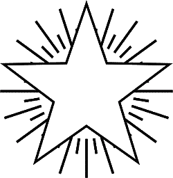 Контуры шаблоны звезды для вырезания аппликации или поделок