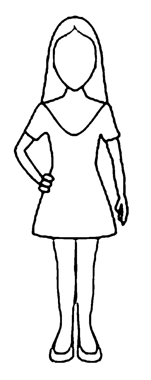 Контуры или шаблоны девочки для вырезания скачать и распечатать бесплатно онлайн