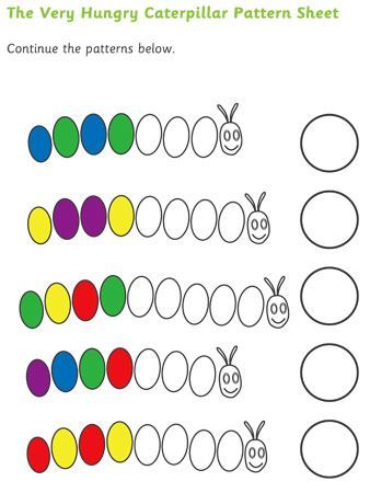 Задания где нужно продолжить цветовой ряд по образцу