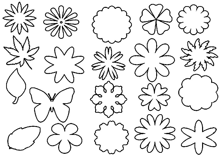Контуры цветов для вырезания скрапбукинга поделок и аппликаций скачать беспла...