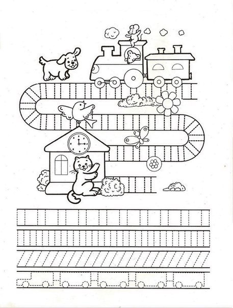 Простые прописи с фигурами для подготовки руки к письму