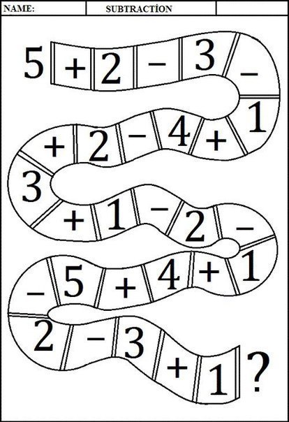 Задания на сложение и вычитание от 1 до 10