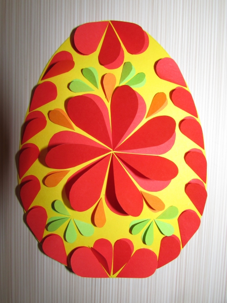 Пасхальные яйца, аппликации из цветной бумаги
