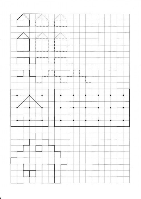Прописи по клеточкам. Нарисуй по образцу
