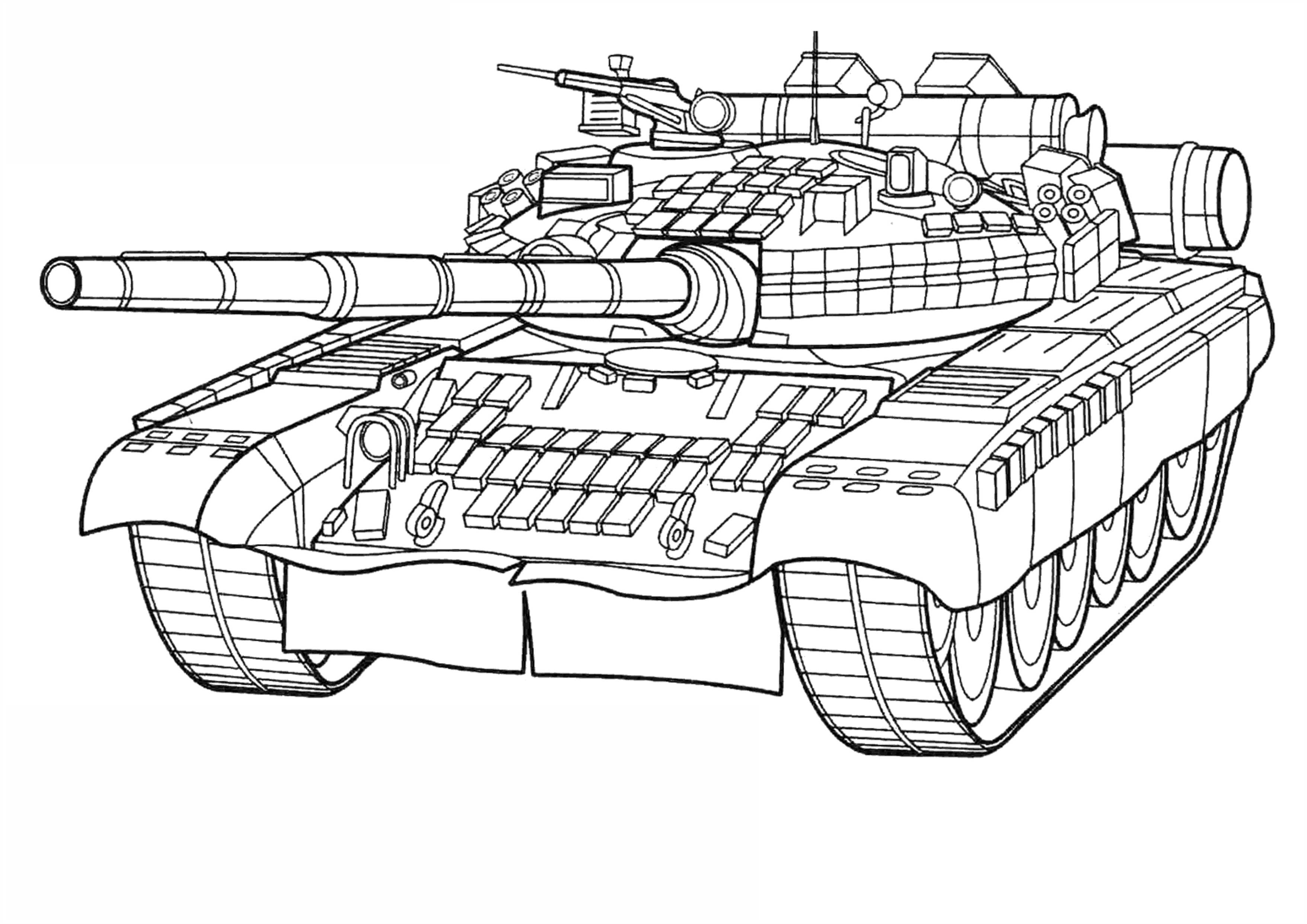 раскраски с танками и военной техникой