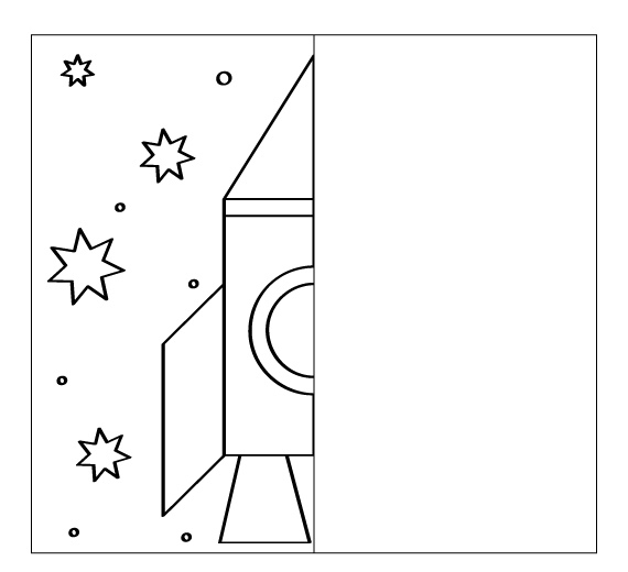 Ракеты ко дню космонавтики. Дорисуй по образцу