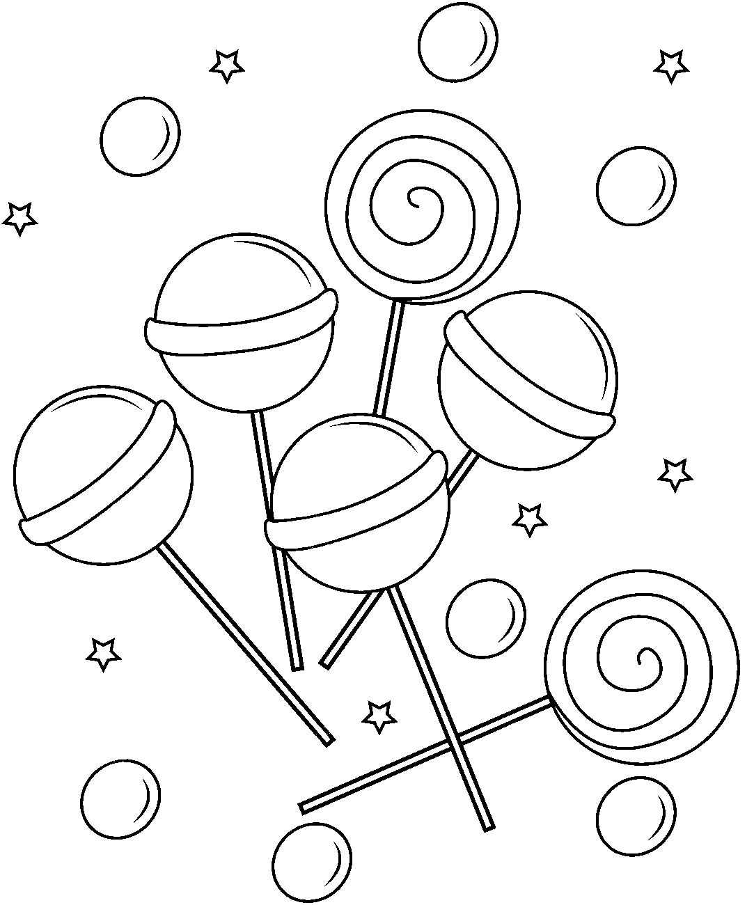 Раскраска леденец, конфета или чупа чупс