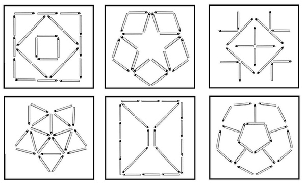 Выполни задание и выложи фигуру из спичек или счетных палочек как показано на...