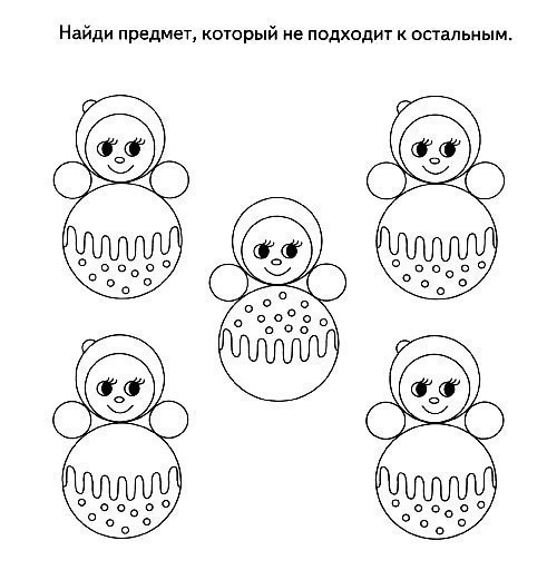 Найди отличающийся предмет. Раннее развитие.