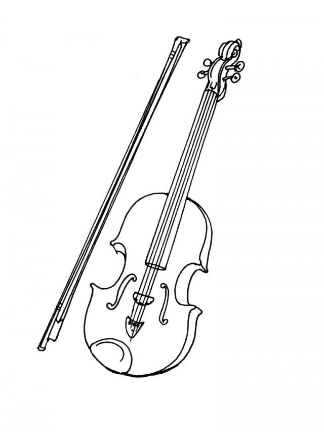 Скрипка для детей. Раскраски музыкальных инструментов по категориям