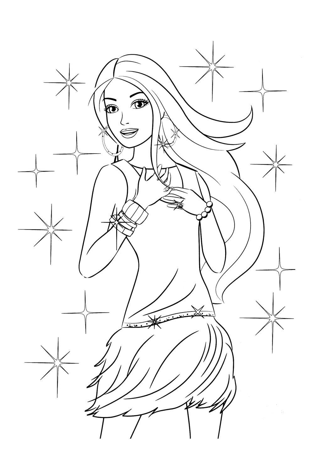 Красивая барби в пушистой миниюбке