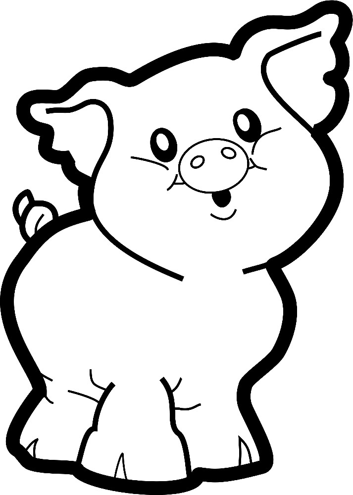 Свинья с поросятами  и просто раскраски хрюшек и кабанов