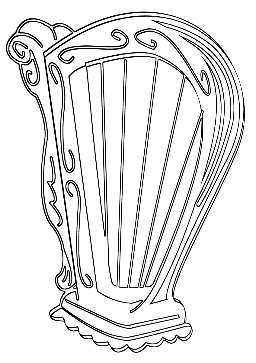 Рисунок арфы музыкального инструмента