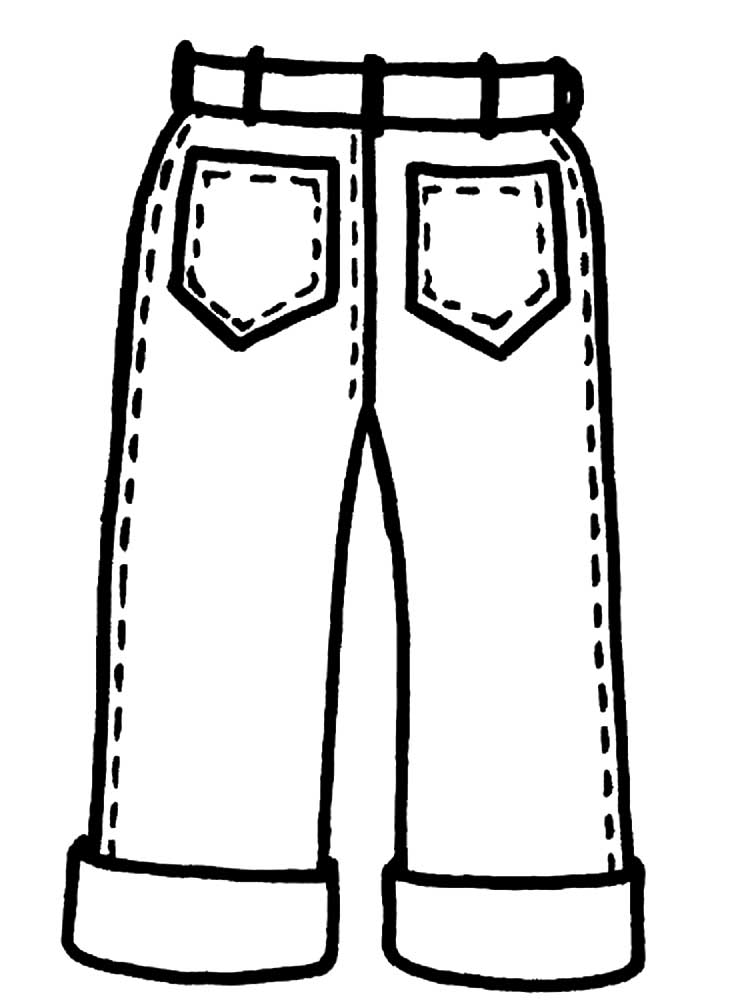 Брюки штаны и джинсы. Раскраски одежда