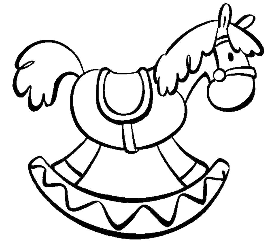 Раскраски с лошадкой качалкой и просто маленькими лошадками 