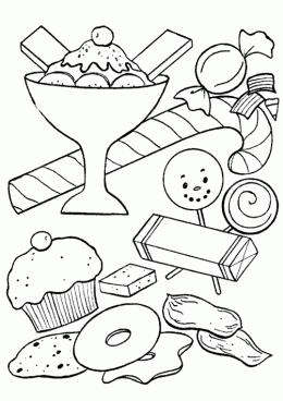 Раскраски с конфетами и чупа чупсами