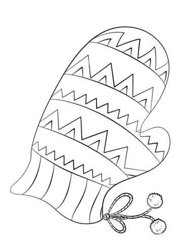 Раскраски с зимней одеждой. Варежки с узорами