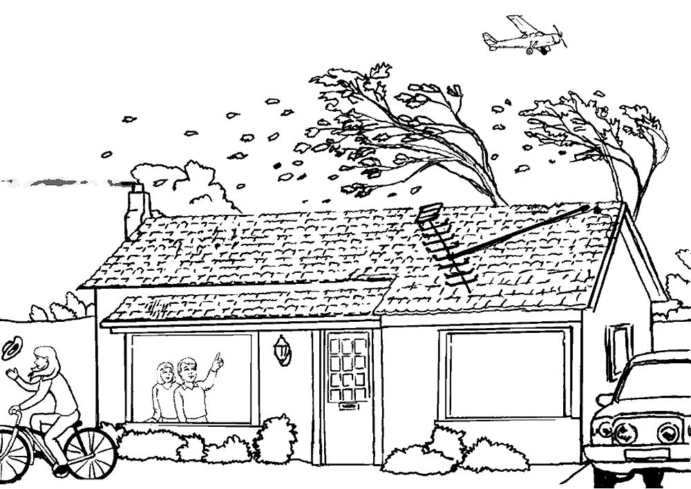 Раскраски для изучения окружающего мира на тему явления природы. Ветер