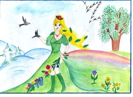 дети рисуют про весну