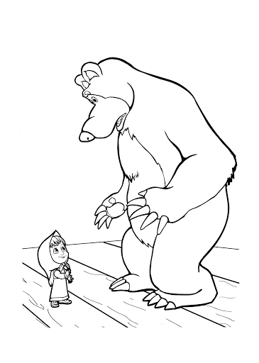 Маша и медведь. раскраски из мультфильма