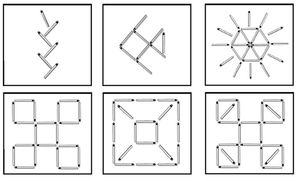 Выполни задание и выложи фигуру из спичек или счетных палочек как показано на...