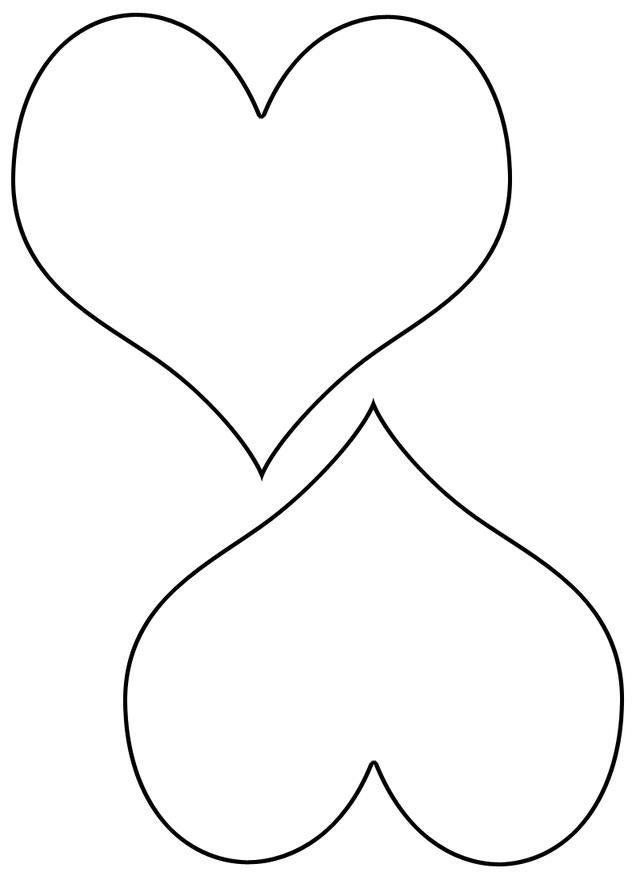 Контуры сердец и валентинок для вырезания, поделок и аппликаций