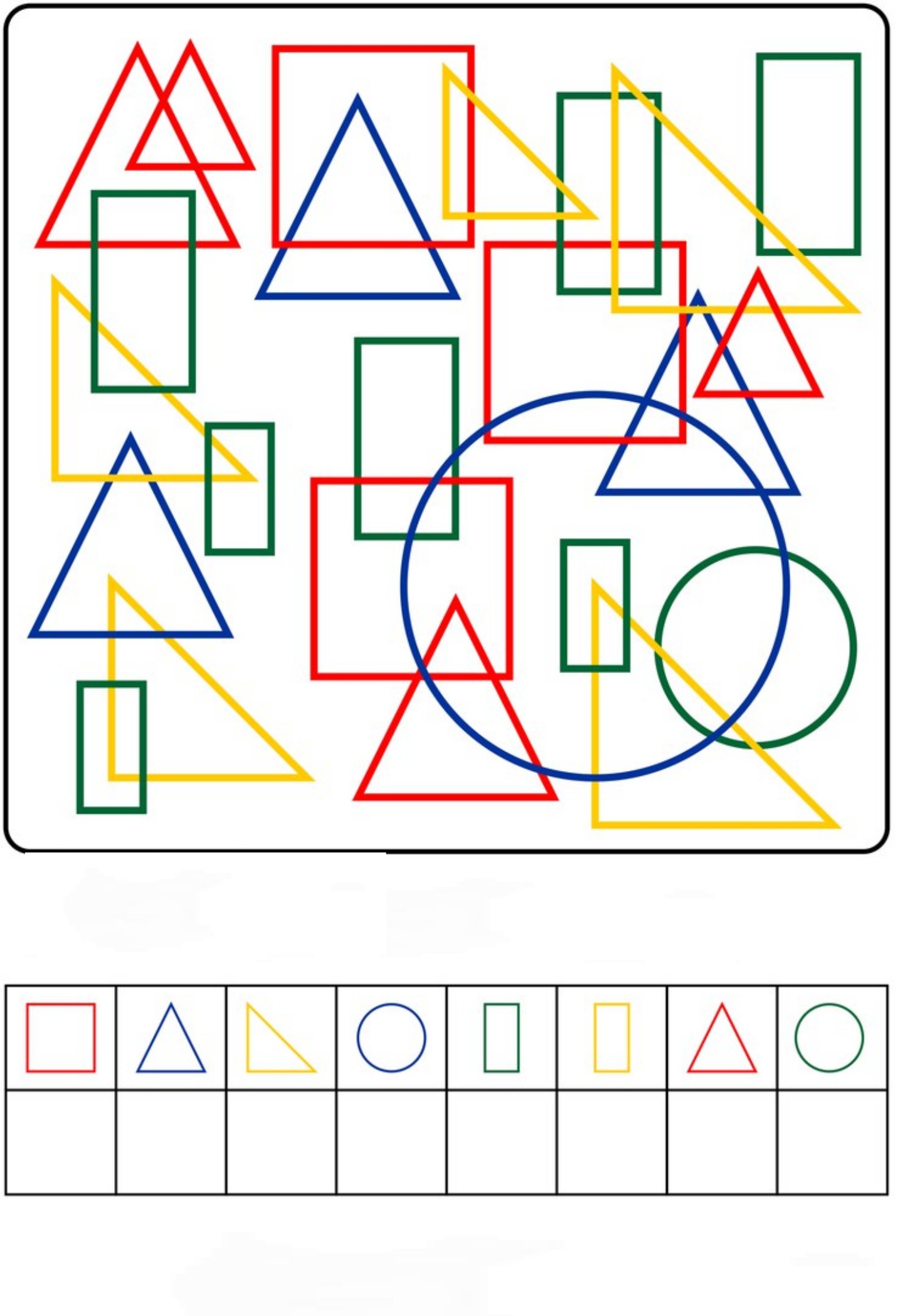 Посчитай сколько предметов каждого типа. Найди спрятанные предметы и посчитай