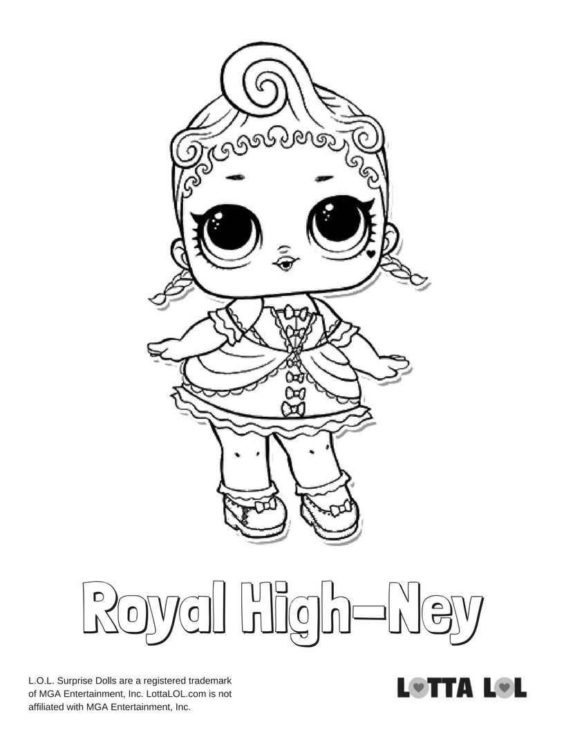 Раскраска lol surprise Royal High-Ney, раскраски лол декодер