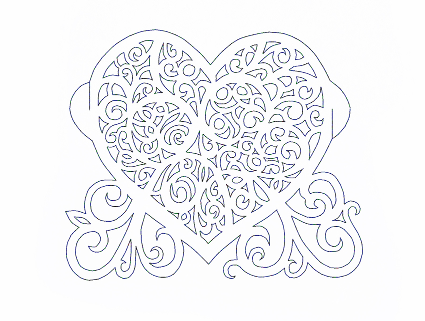 Контуры сердец и валентинок для вырезания, поделок и аппликаций