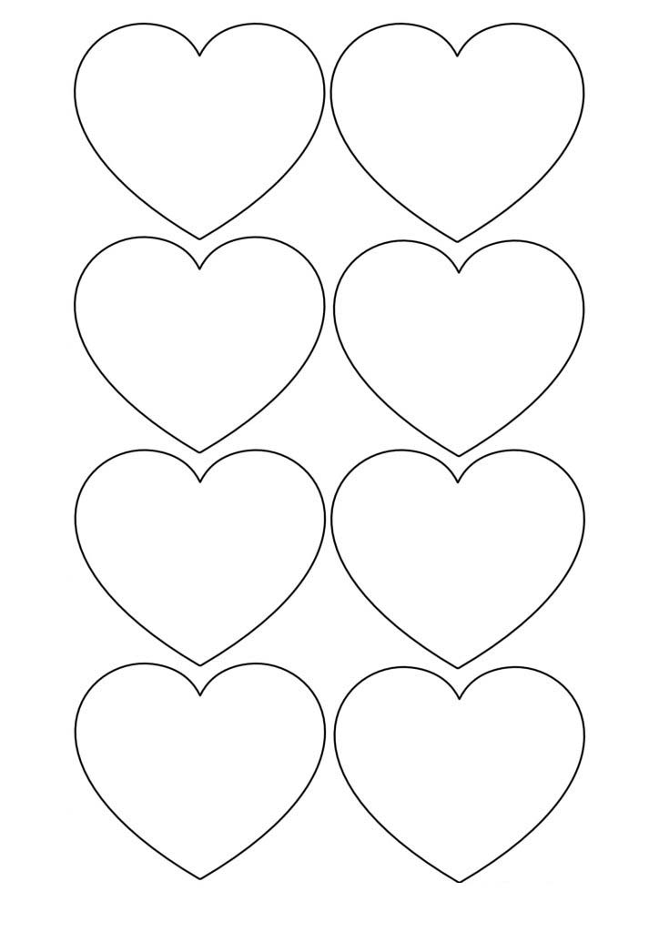 Контуры сердец и валентинок для вырезания, поделок и аппликаций