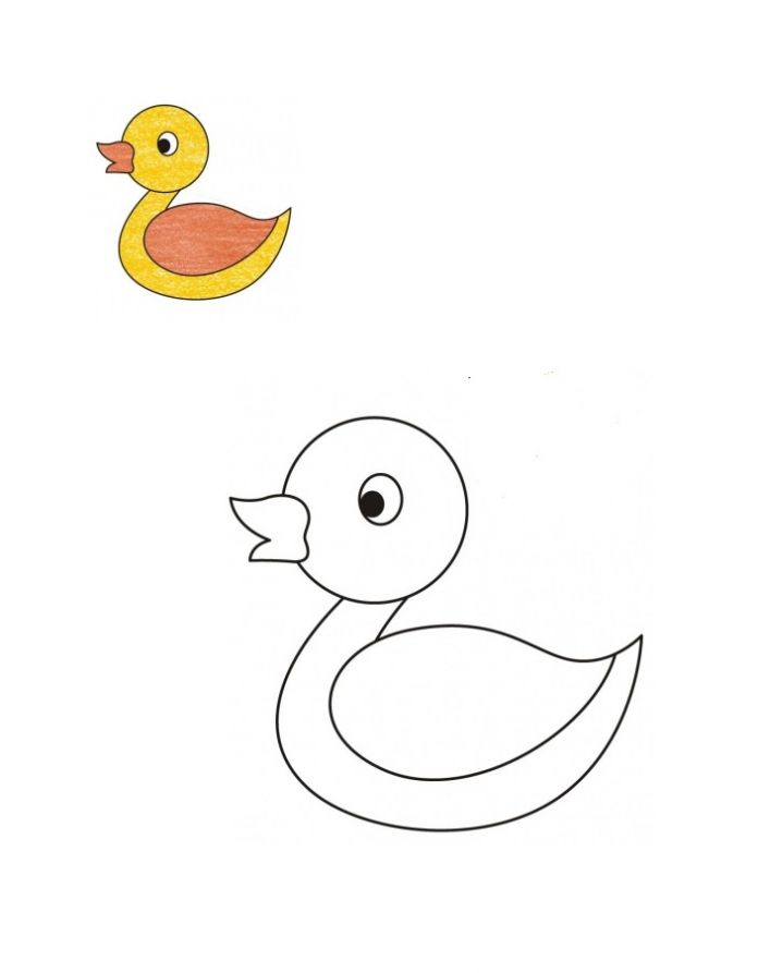 Раскраска уточка для малышей