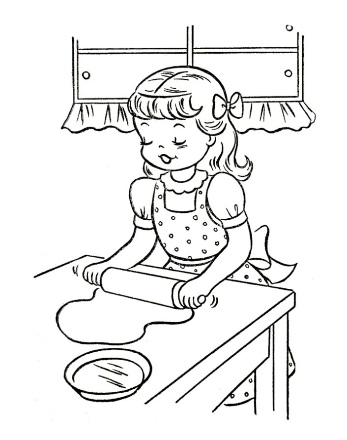 Раскраски на которых изображен процесс приготовления еды