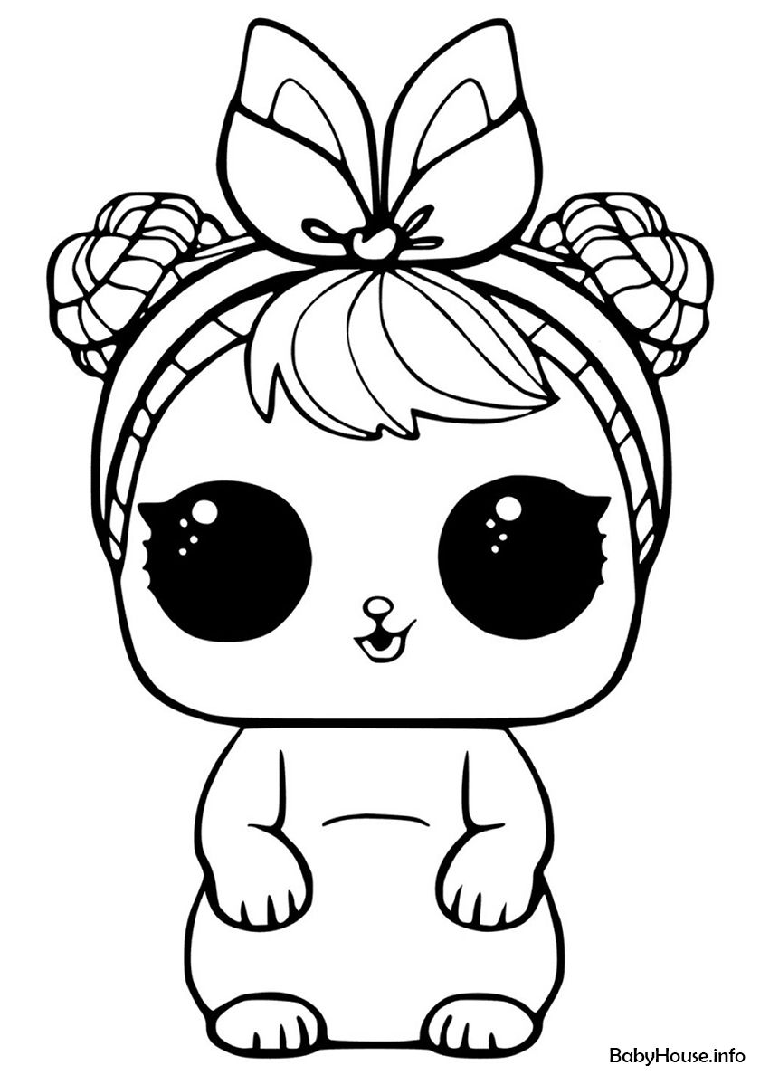 Раскраска Cottontail-Q.T, питомец куклы лол, маленький зайчонок