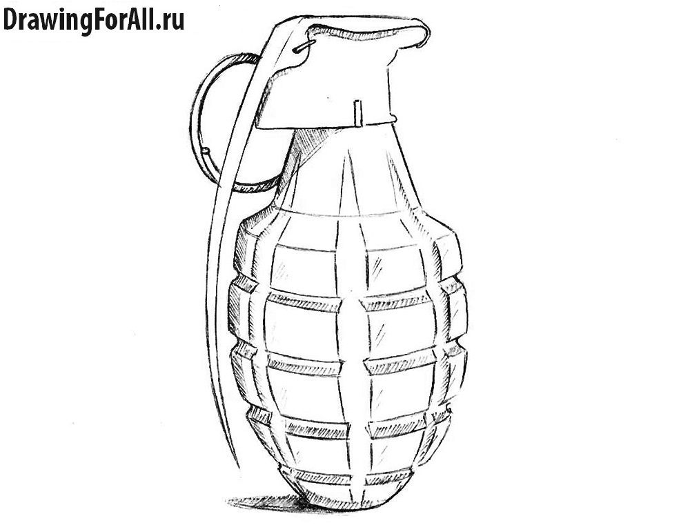 Раскраски с различными видами гранат. Наступательные оборонительные и противо...