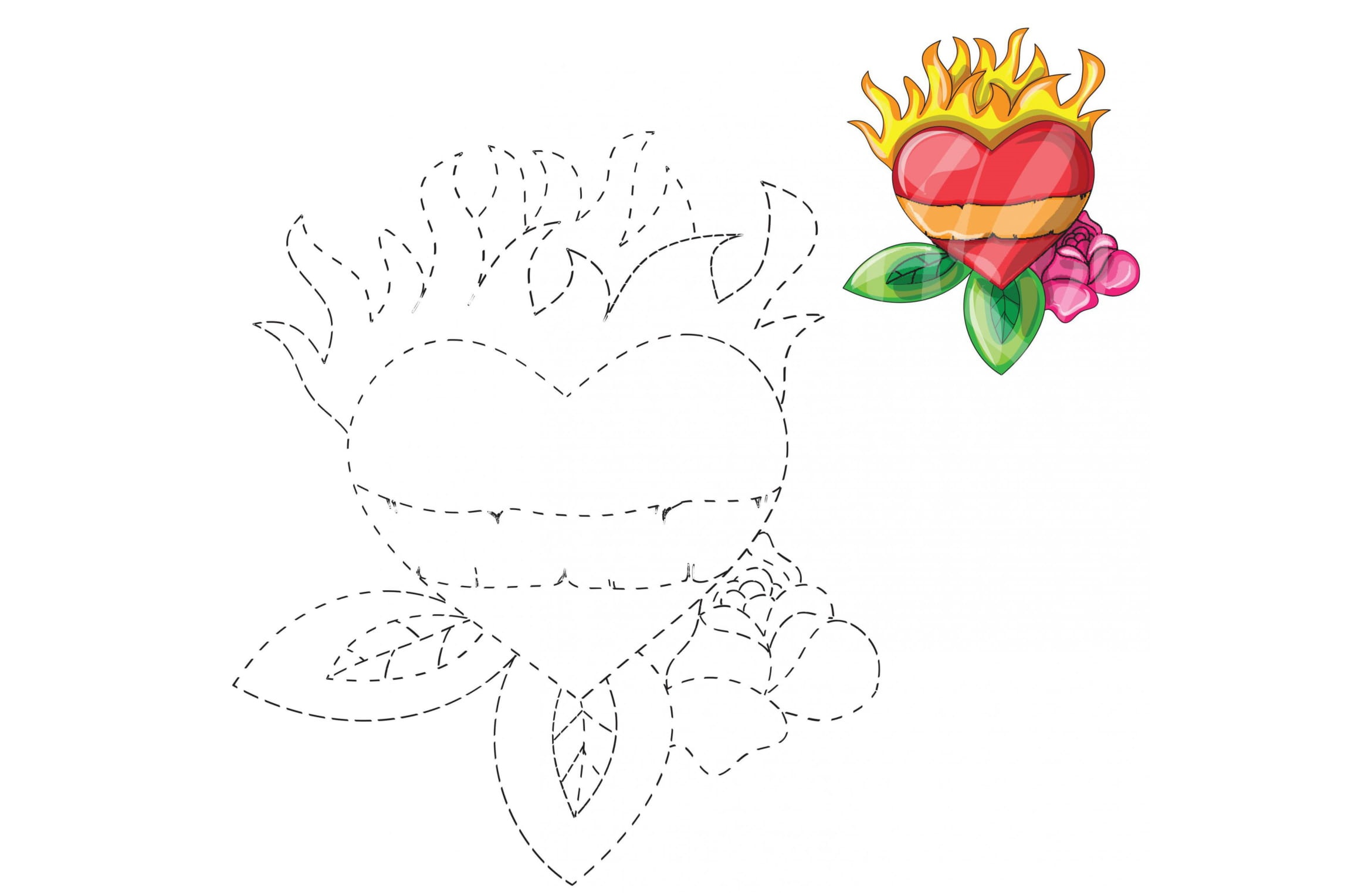 Красивое сердце по образцу на 14 февраля