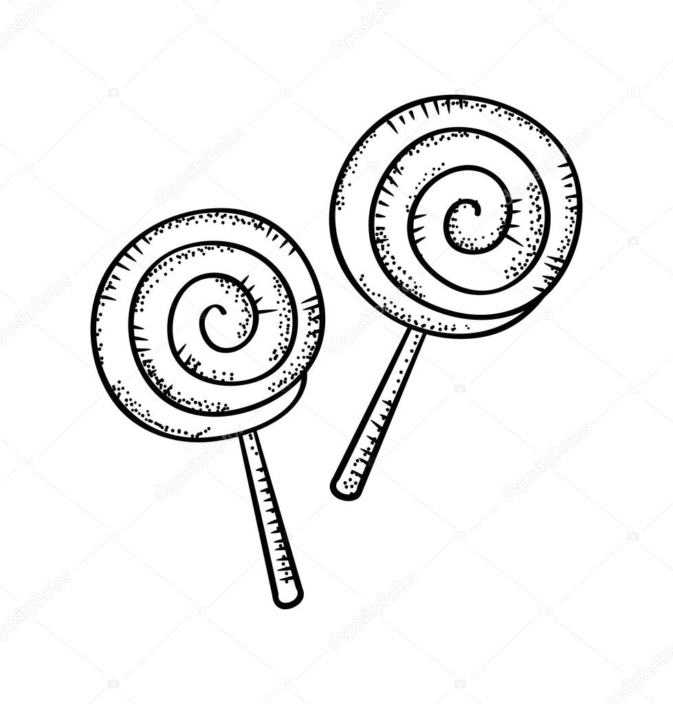 Раскраска леденец, конфета или чупа чупс